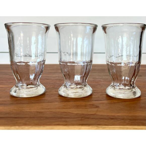 Vintage Clear Footed Cocktail Juice Glasses - set of 3 - Picture 1 of 9